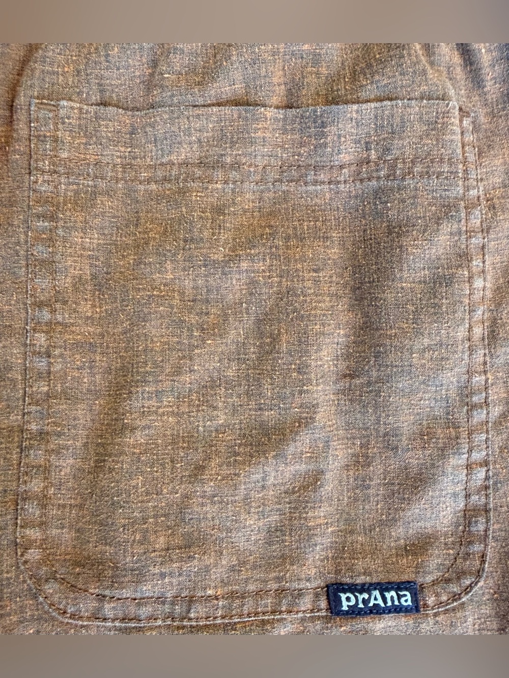 🏷️ prAna Vaha Hemp Blend Shorts Mens M Dark Ginger Elastic Waist - Picture 5 of 10
